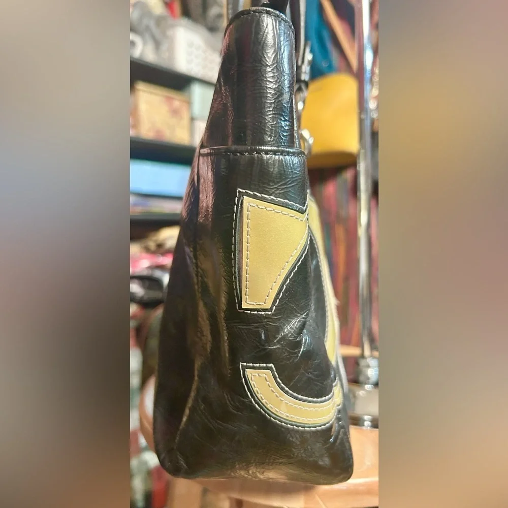 2011 Coach Frosted Black Patent Leather Inlaid Signature C EUC!​ - Picture 6 of 12